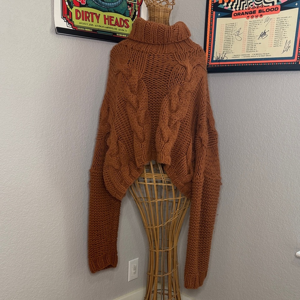 POL Cowl Neck Sweater - Brown